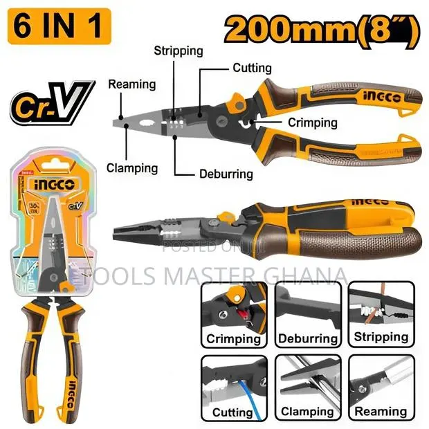 6-in-1 Multi-function Long Nose Pliers - Hmflnp28200 · Photo 1