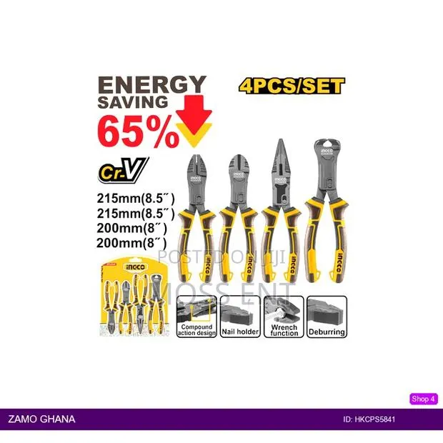 4 PCS Compound Action Pliers - Hkcps5841 · Photo 1