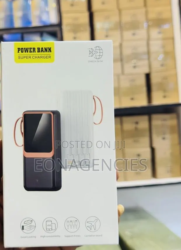 Brand New 40,000mAh Power Bank – 4 Built-in Cables, Digital Display · Photo 1