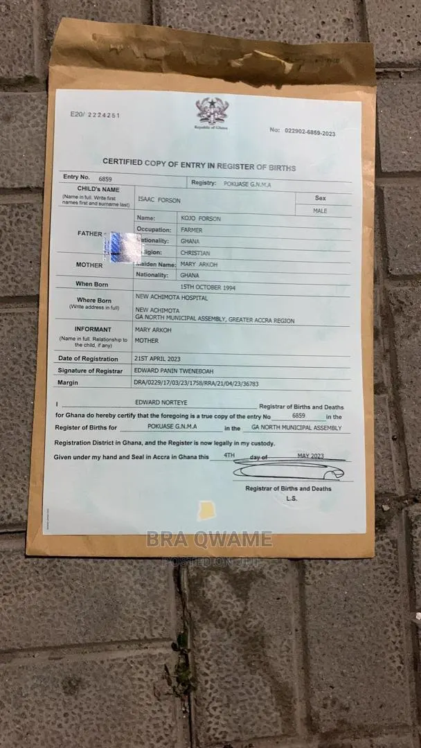 Birth Certificate Registration · Photo 1