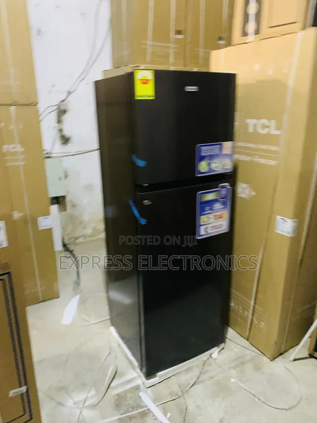 Black New Nasco Double Door Top Freezer Nasf2-45 Fridge · Photo 1