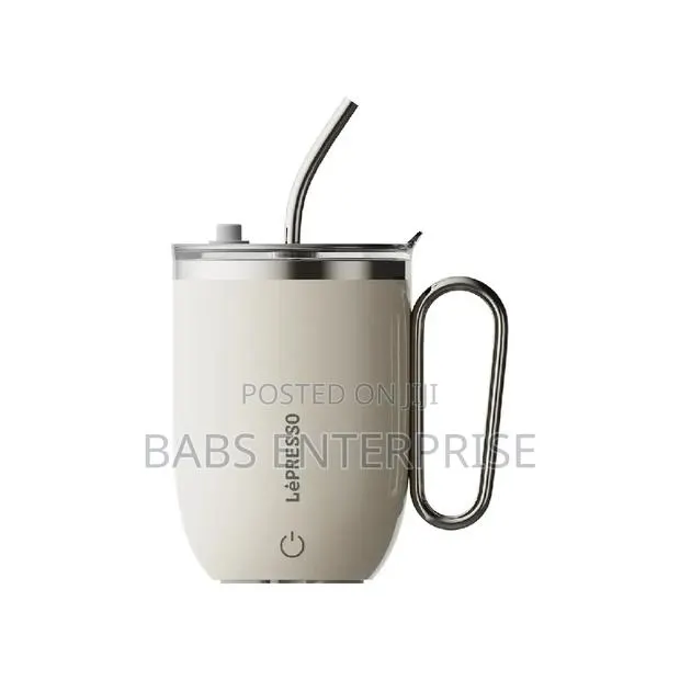 LePresso Sip Spin Auto Stirring 420ml Mug – White · Photo 1