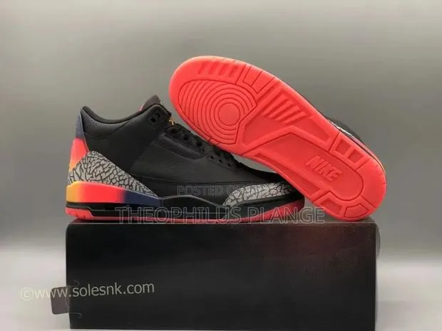 Jordan 3 Black and Red Sneaker · Photo 1