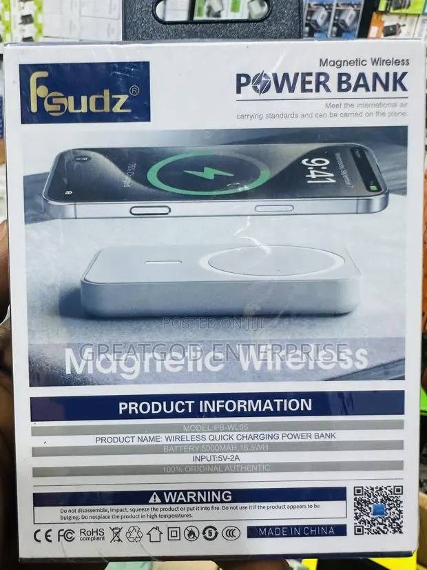 Fsudz Magnetic Wireless Quick Charging Power Bank (Model: PB-WLD5) · Photo 1
