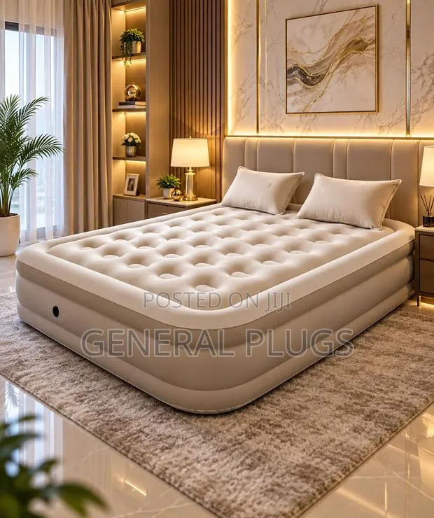 Portable Inflatable Double Size Air Mattress With an Inbuilt Pump · Photo 1