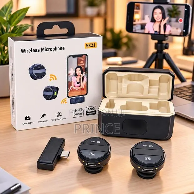 SX21 Wireless Phone Microphone With Charging Case · Photo 1