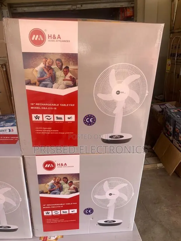 H a Durable Table Rechargeable Fan 16" · Photo 1