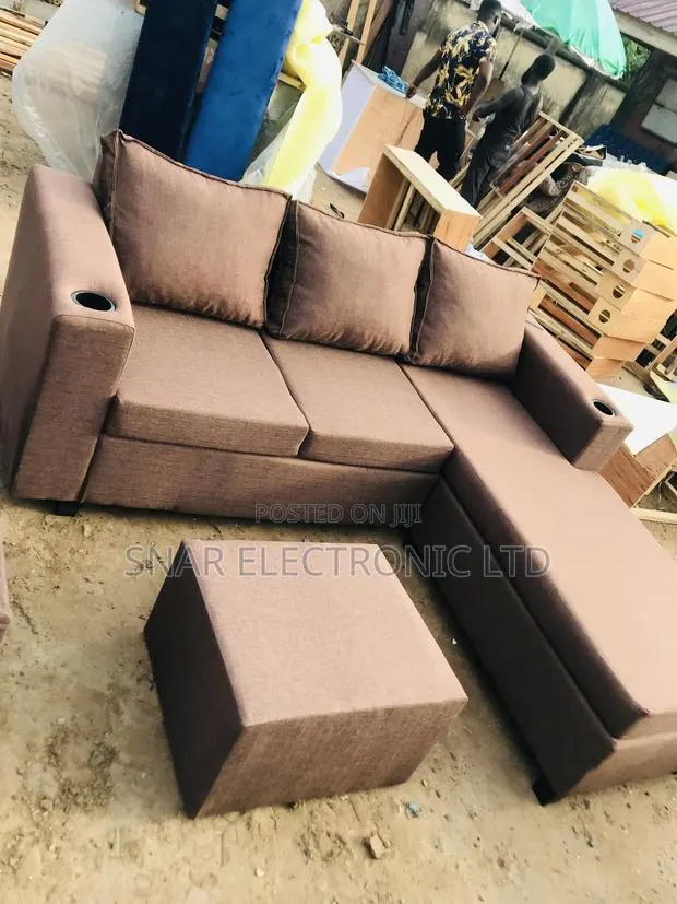 Corner Sofa-Bed With Storage, Dark Brown · Photo 1