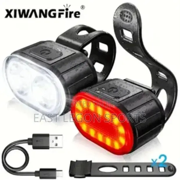 Bicycle Light Led Front Back Night Flash Mount Led Rechargeable · Photo 1