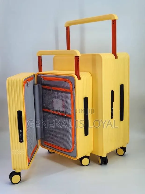 Solid 2in1 Zipless Yellow Trolley Traveling Bag · Photo 1