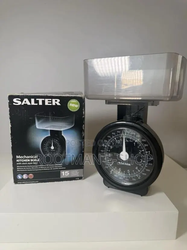 Salter Mechanical Kitchen Scale Clock Style With Bowl Black · Photo 1