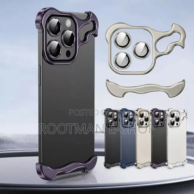 Irregular Metal Bumper Case for iPhone 13 14 15 Pro Max Plus · Photo 1