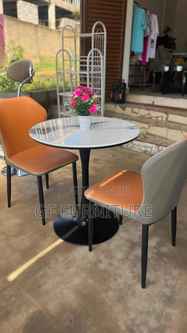 Modern 2-Seater Black Marble Dining Set · Photo 1