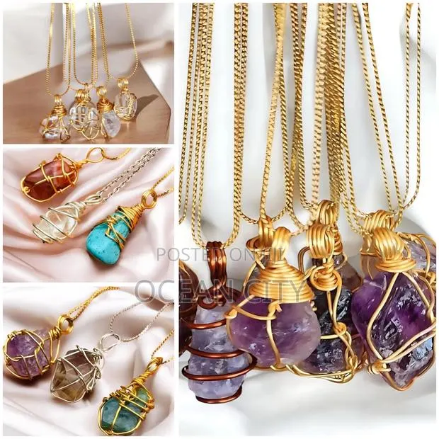Crystal Stone(Amethyst) Necklaces. · Photo 1