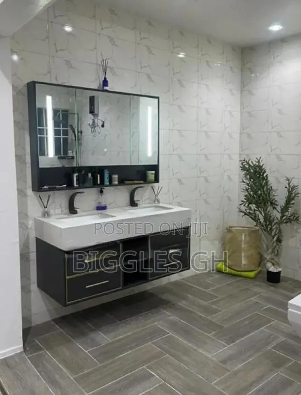 Double Vanity Marble Cabinet Basin With Led Mirror · Photo 1