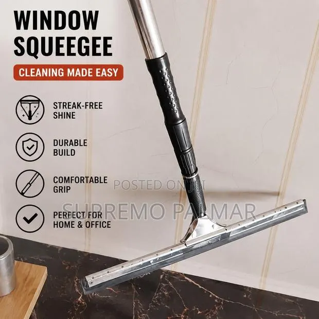 Glass Squeegee With Adjustable Stainless Steel Handle · Photo 1