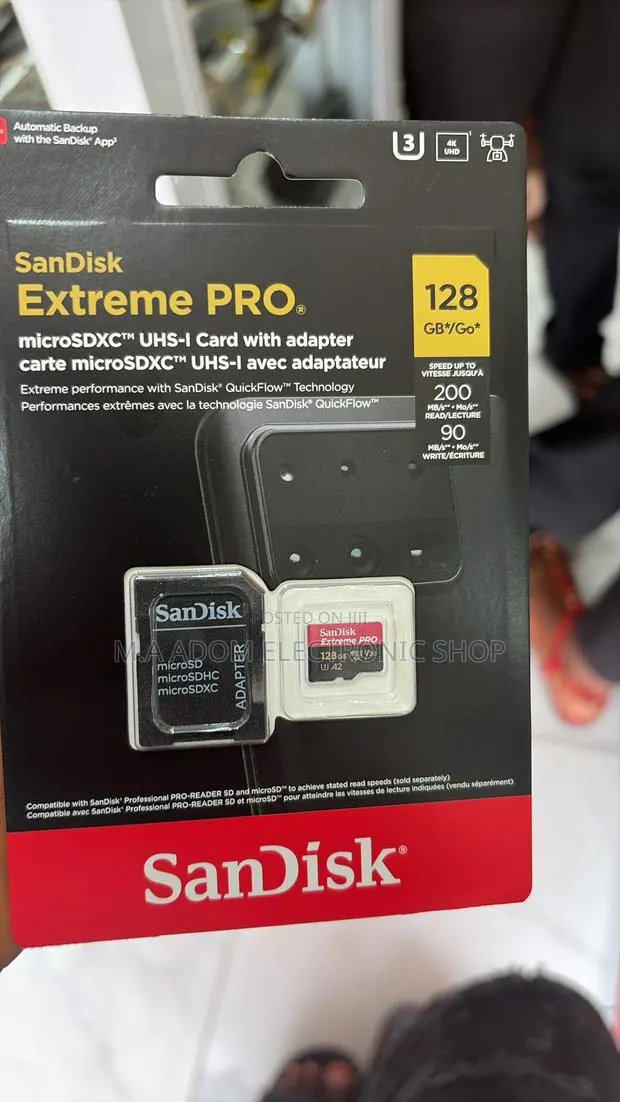 Micro Sd Extreme Pro Sandisk 128 Gb With Speed Up to 200 MBS · Photo 1
