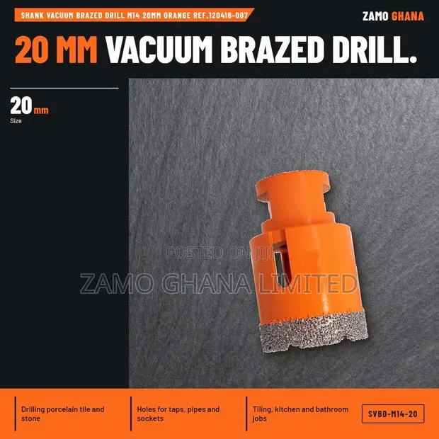 Shank Vacuum Brazed Drill M14 20Mm Orange Ref.120416-007 - SVBD-M14-20 · Photo 1