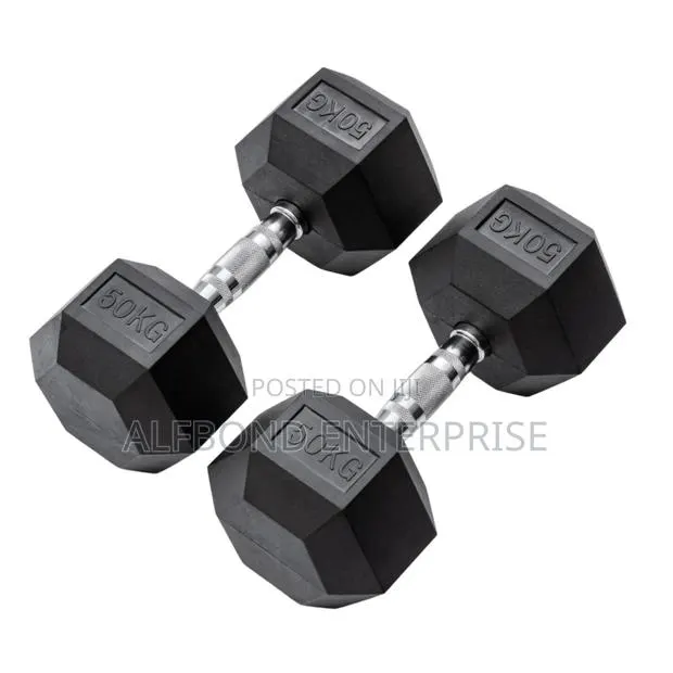 50kg X2 Hexagonal Dumbbells · Photo 1