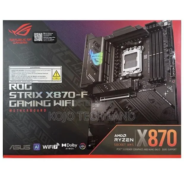 Asus Rog Strix X870-F Gaming Wifi Socket Am5 Amd X870 Atx Ddr5 · Photo 1