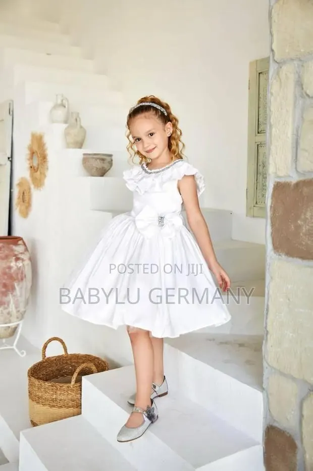 Luxury Turkey Brand White Dress Matching Hair Accessory · Photo 1
