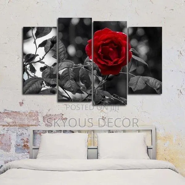Red Rose Wall Art Decor · Photo 1