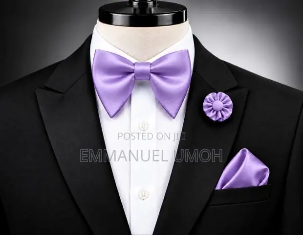 Classy Butterfly Bow Tie With Pocket Square and Elegant Brooch · Photo 1