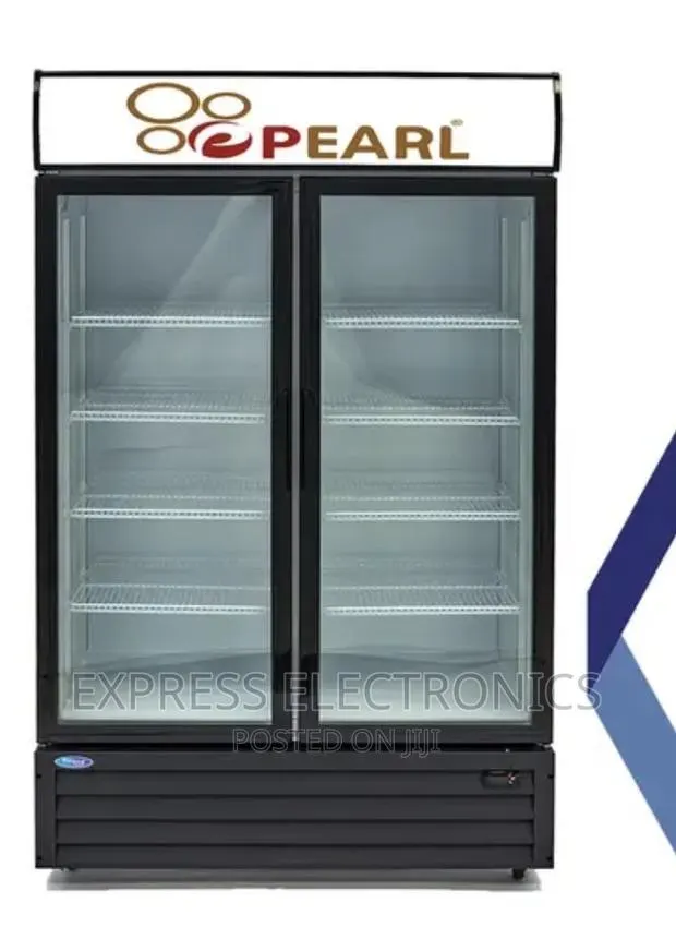 <<Pearl Display Fridge Double Door PVC-74 White · Photo 1