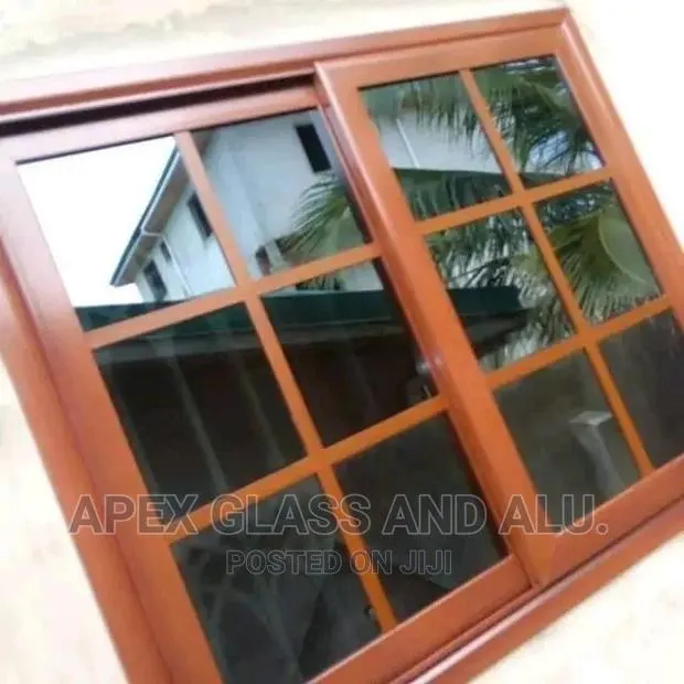 Aluminum Sliding Window Wood Colour · Photo 1