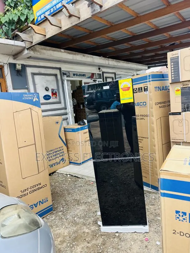 Very Affordable Black Double Door Nasco NASD2-24fl Fridge · Photo 1