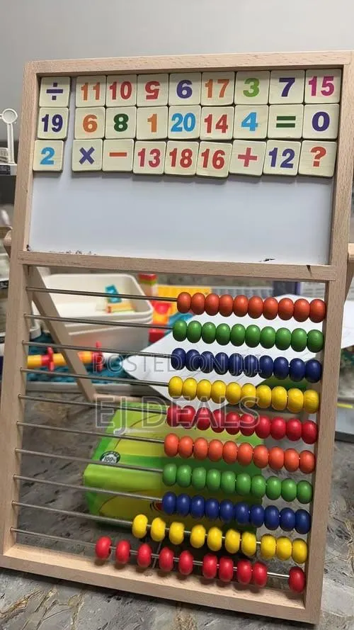 Wooden Mathematics ABACUS With Magnetic Stickers and a Pen · Photo 1