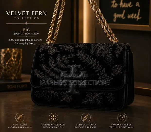 Tory Burch Eleanor Embroidered Velvet Convertible Shoulder Bag. · Photo 1