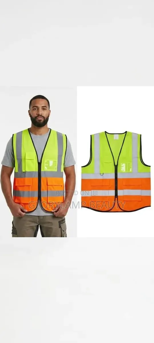 High Visibility Reflective Safety Vest – Neon Green & Orange Work Vest · Photo 1