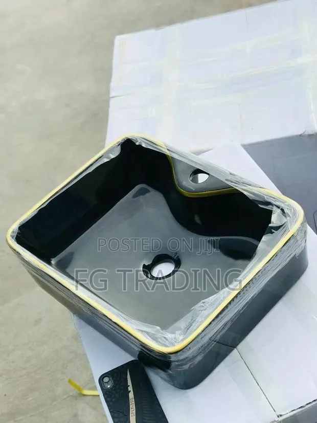 Countertop Basin - Black and Gold Pedicure Bowl - Bath Sink · Photo 1