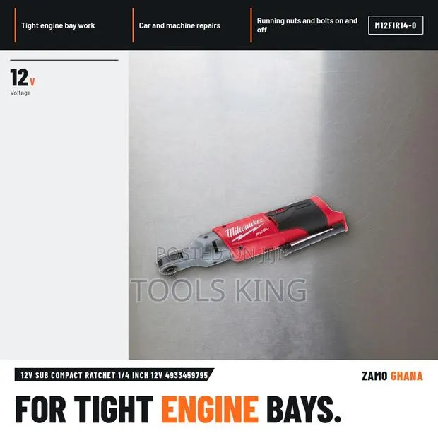 12V Sub Compact Ratchet 1/4 Inch 12V - M12fir14-0 · Photo 1
