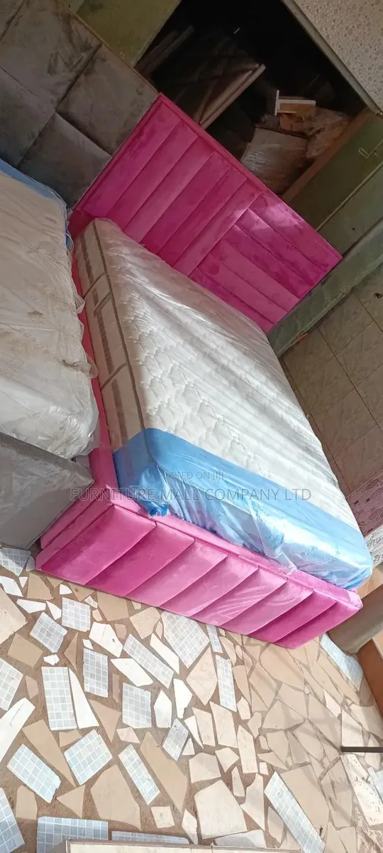Sweet Pinky Bed With Mattress 😍☺🥰. Free Delivery · Photo 1