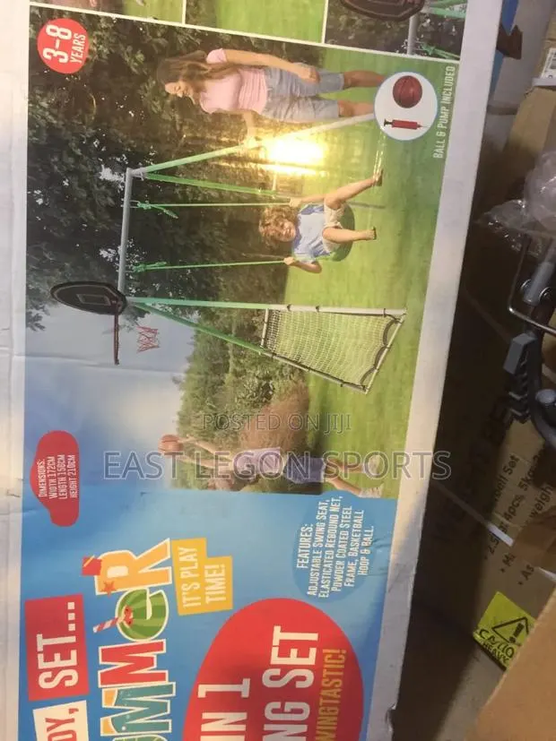 Swing 3 in 1 Basketball Hoop Football Goal Seesaw Net · Photo 2