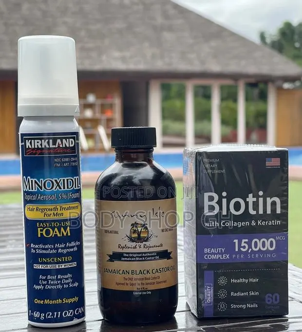 Beard Booster Combo Pack- Kirkland Foam + Biotin +Castor Oil · Photo 1