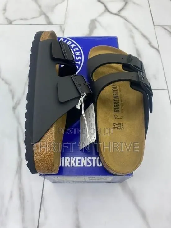Black Birkenstock Arizona Sandals With Dual -Strap Design · Photo 1