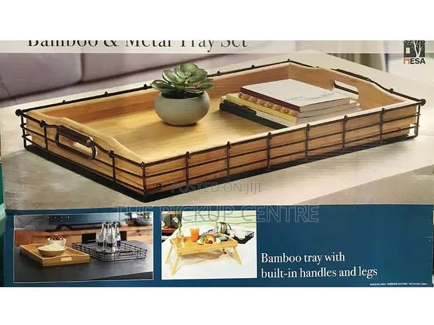 Bamboo and Metal Tray Se · Photo 1