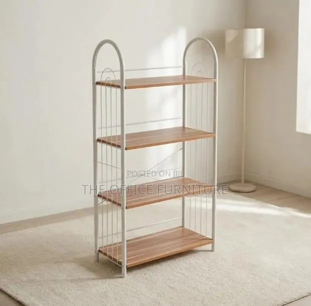 4-Tier Metal and Wood Storage Shelf · Photo 1