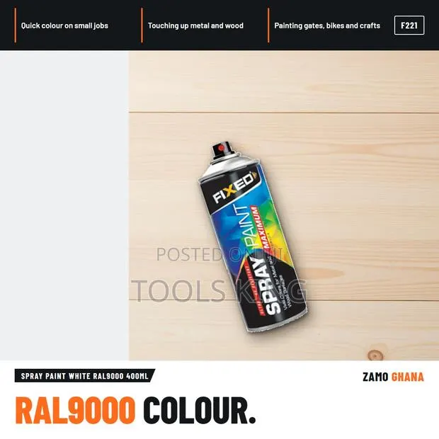 Spray Paint White Ral9000 400Ml - F221 · Photo 1