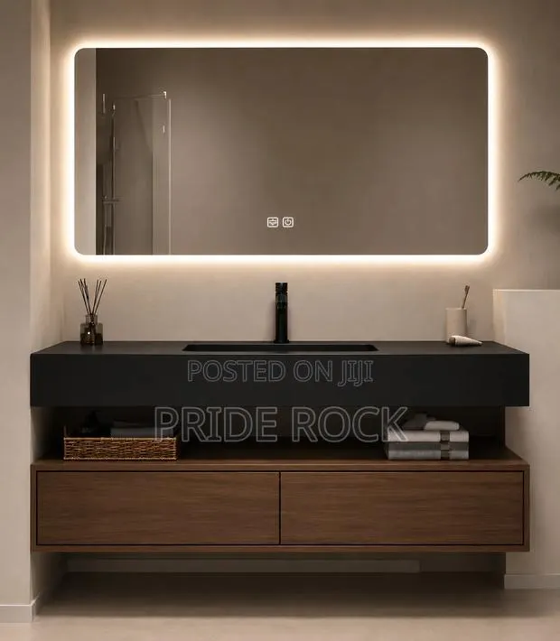 Cabinet Basin Marble, 120cm Black and Chocolate Brown · Photo 1