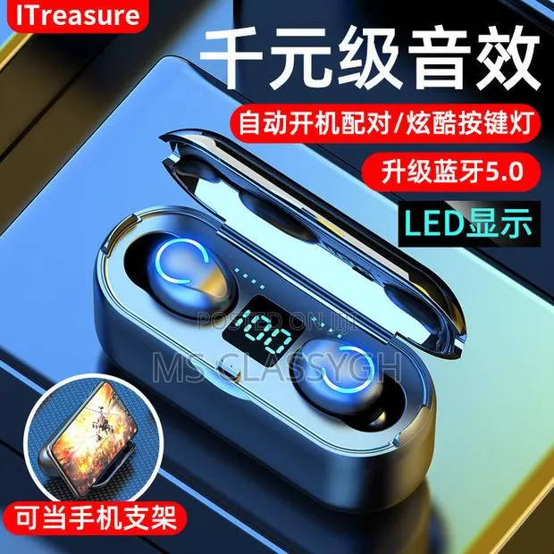 F9 Wireless Bluetooth Earbuds IPX7 Waterproof Ear Hooks Noi · Photo 1