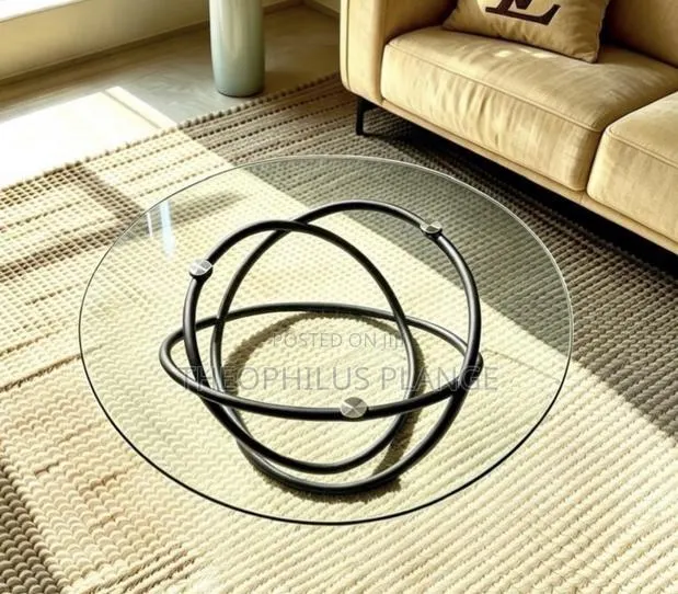 Glass Center Table With Black Ring Base · Photo 1