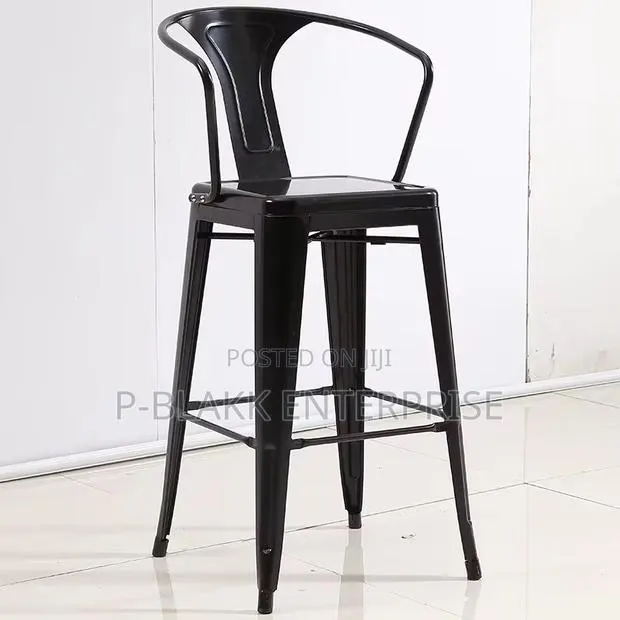 Metal Bar Chair Stool With Backrest · Photo 1