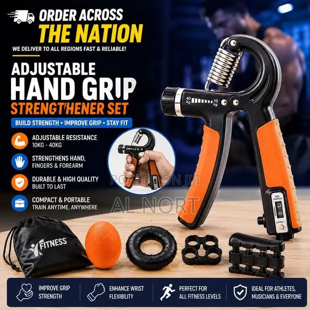 Adjustable Hand Grip Strengthener Set With Grip Ball · Photo 1