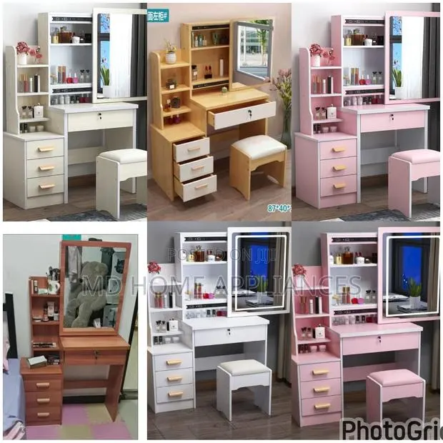 Vanity Dresser Set With Stool and Mirror · Photo 1