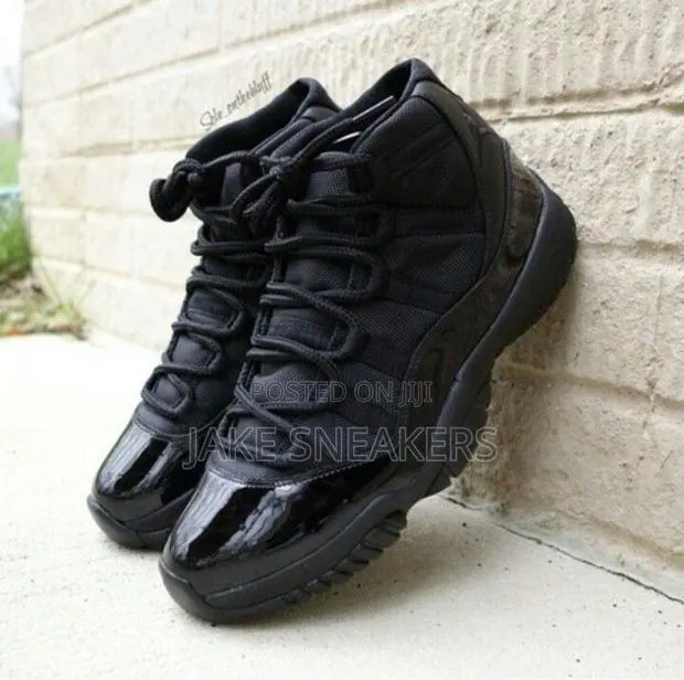 Affordable Sneakers – Jordan 11 High – All Black Patent | Unisex · Photo 1