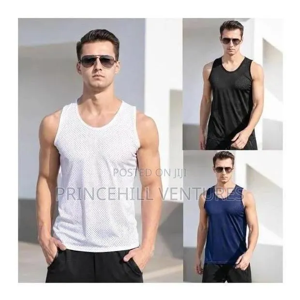 Men’S Lightweight Mesh Cotton Singlet / Vest– Breathable · Photo 1